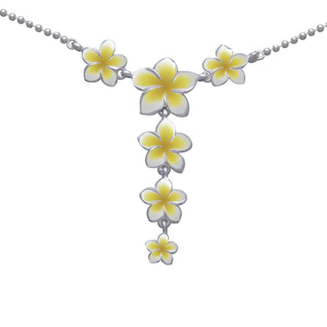 Plumeria - Hawaii National Flower Silver Necklace TN189-E - Jewelry